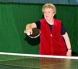 Elderly table tennis player