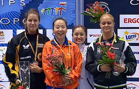 2011 European Championships - Womens Singles medallists