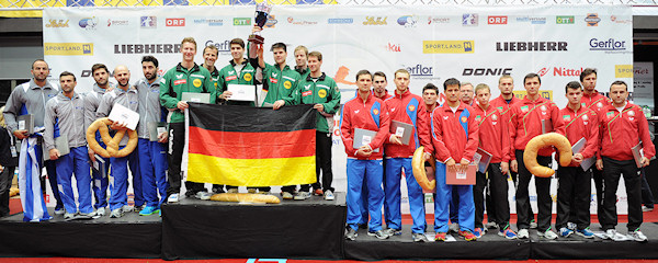 European Championships 2013 Men's Team Event medallists