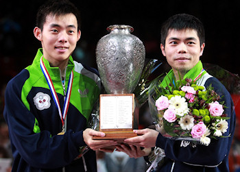 2013 Men's Doubles World Champions - Chen Chien-An and Chuang Chih-Yuan from Chinese Taipei