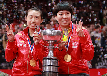 2013 Women's Doubles World Champions - Guo Yue and Li Xiaoxia from China