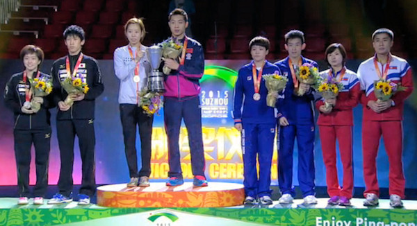 2015 World Championship Mixed Doubles Podium