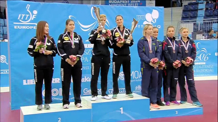 2016 European Championships Women's Doubles medallists