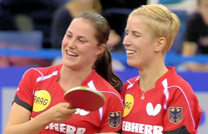 2016 European Championships Women's Doubles winners - Sabine Winter and Kristin Silbereisen