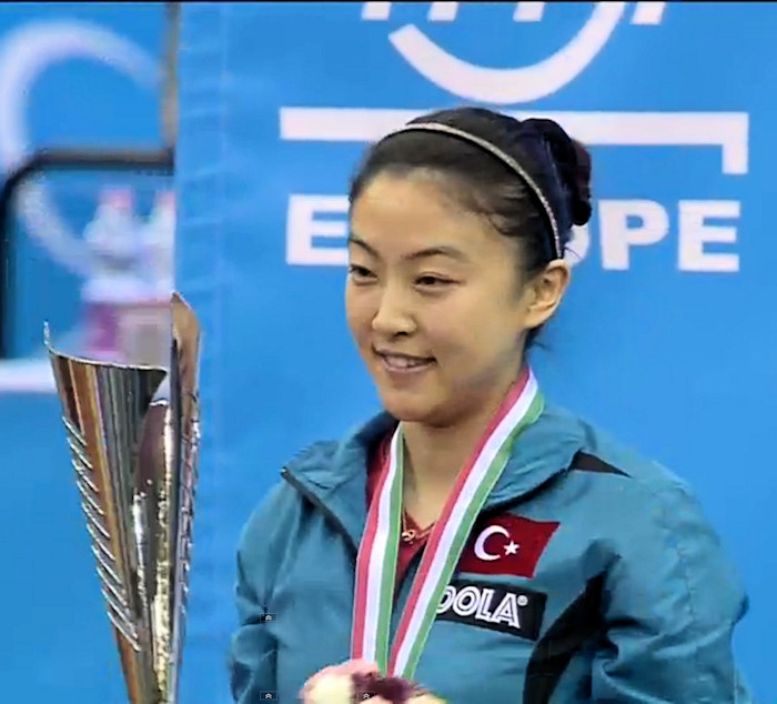 2016 European Championships Women's Singles gold medallist - Hu Melek 2016 European Championships Women's Singles gold medallist - Hu Melek