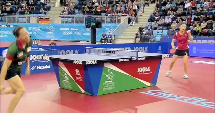 2016 European Championships Women's Singles - Celebrating the winning point 2016 European Championships Women's Singles - Celebrating the winning point