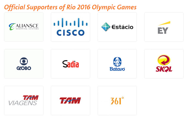 2016 Olympic Games Sponsors