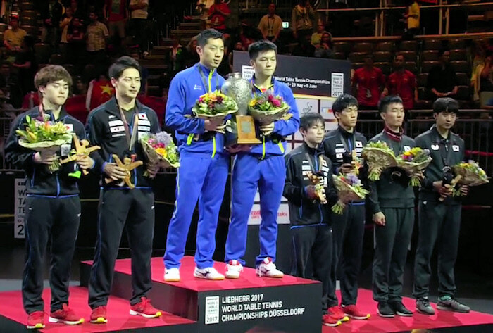 2017 World Championships - Mens Doubles Medallists