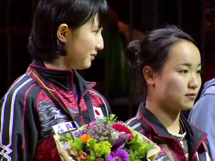 Hina Hayata and Mima Ito, Women's Doubles Bronze Medallists