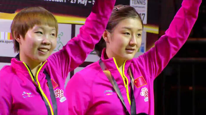 Zhu Yuling and Chen Meng - Women's Doubles Silver Medallists 2017