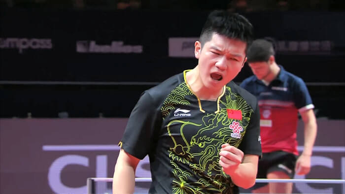 2017 ITTF World Tour Grand Finals - Fan Zhendong celebrates the winning point