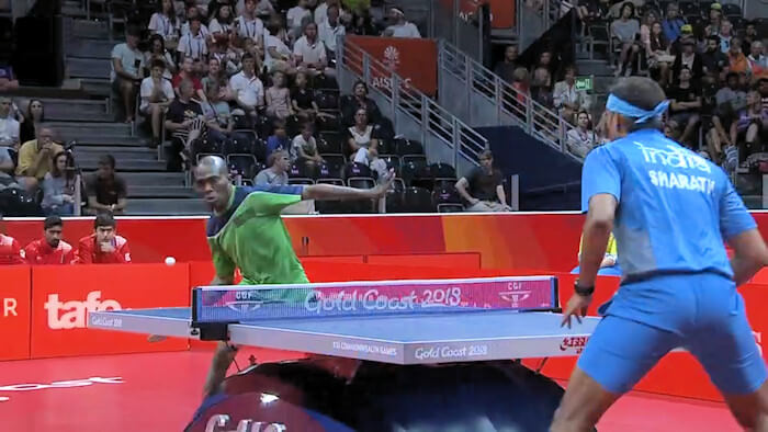 India's Sharath Kamal Achanta defeats Nigeria's Bode Abiodun in the Gold Medal match