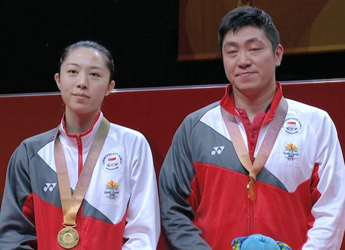 2018 Commonwealth Games Mixed Doubles Gold Medallists - YU Mengyu & GAO Ning (Singapore)