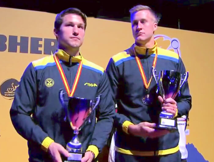 2018 European Championships Men's Doubles silver medallists - Kristian Karlsson and Mattias Falck