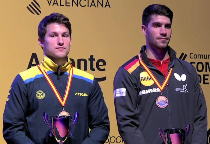 2018 European Championships Men's Singles bronze medallists - Kristian Karlsson and Patrick Franziska