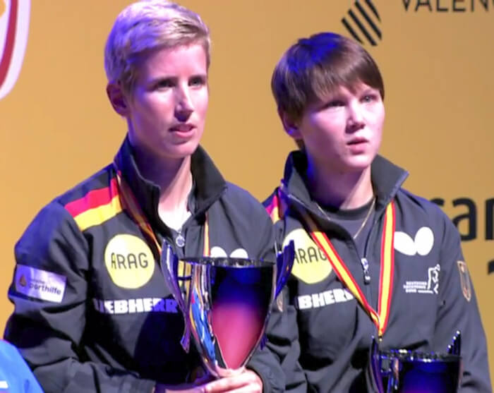 2018 European Championships Women's Doubles winners - Kristin Lang and Nina Mittelham