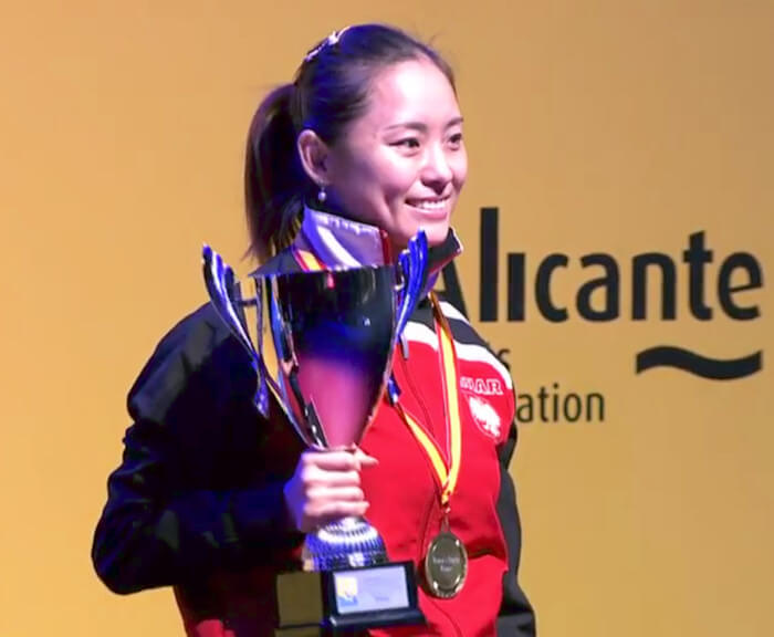 2018 European Championships Women's Singles gold medallist - Li Qian