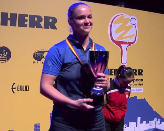2018 European Championships Women's Singles silver medallist - Margaryta Pesotska