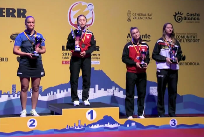 2018 European Championships Women's Singles medallists