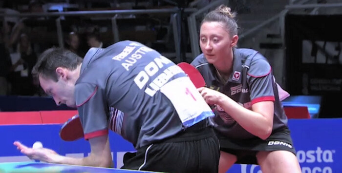 2018 European Championships Mixed Doubles Silver Medallists - Stefan Fegerl and Sofia Polcanova 2018 European Championships Mixed Doubles Silver Medallists - Stefan Fegerl and Sofia Polcanova