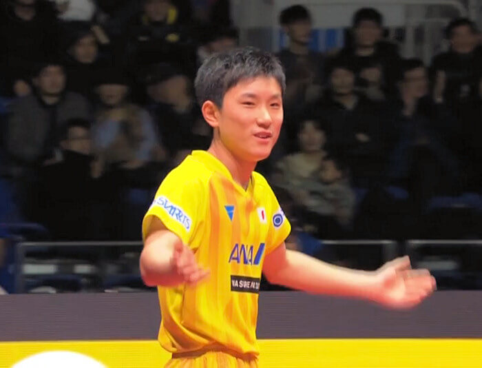 2018 ITTF World Tour Grand Finals - Tomokazu Harimoto after winning the final point