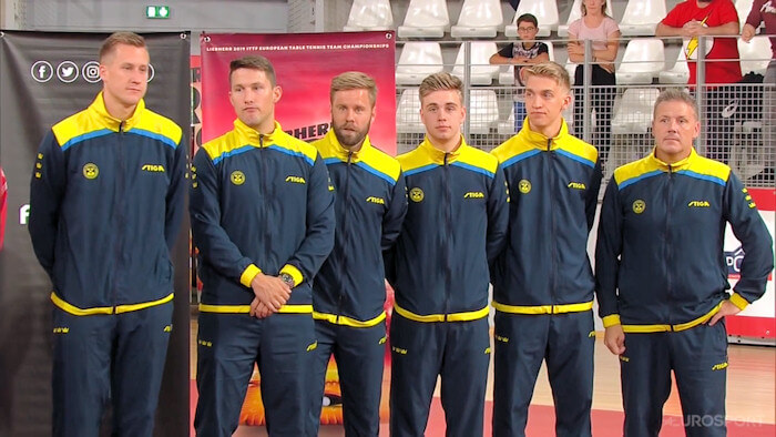 Sweden - European Table Tennis Men's Team Bronze Medallists 2019
