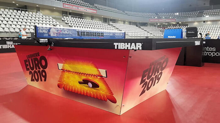 Tibhar Smash 28 Blue table used for 2019 European Table Tennis Championships