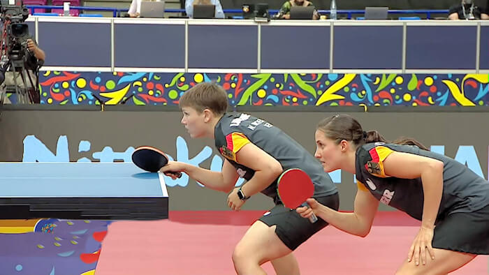 2020 European Championships Women's Doubles silver medallists - Nina Mittelham and Sabine Winter (Germany)