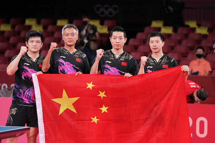 2020 Olympic Games - Men's Team Event Gold medal winners - China