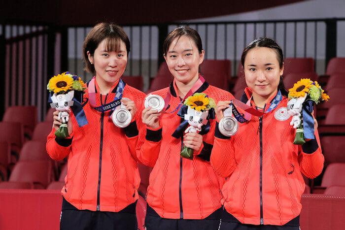 Women's Team Event Silver medal winners - Japan