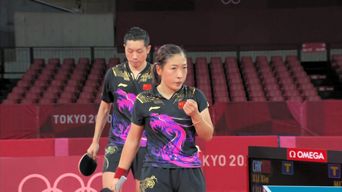 Mixed Doubles Silver medal winners - Xu Xin and Liu Shiwen