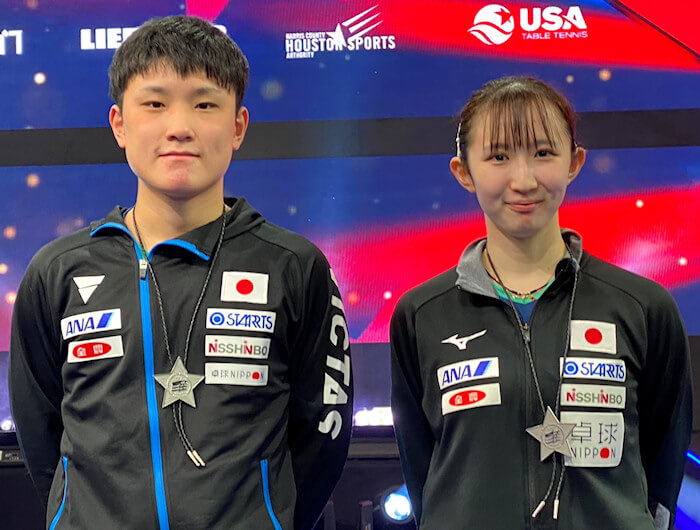 2021 World Championships Mixed Doubles Silver Medallists - Tomokazu HARIMOTO and Hina HAYATA (Japan)