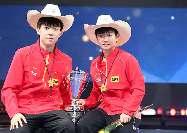 2021 World Championships Mixed Doubles Champions - WANG Chuqin and SUN Yingsha (China)