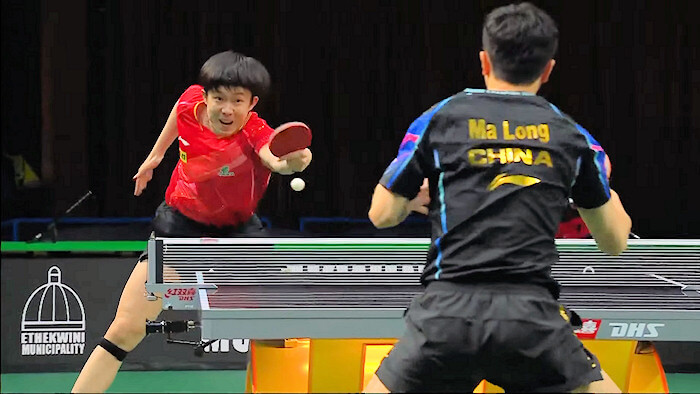 2023 World Championships - Mens Singles SF - Wang Chuqin (China) v Ma Long (China)