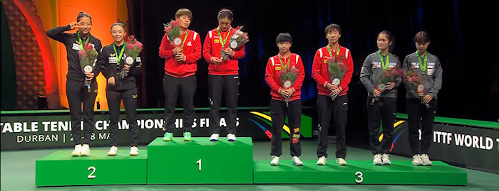 2023 World Championships - Women's Doubles Medallists