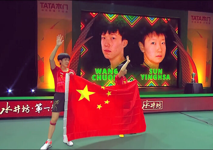 2023 World Championships Mixed Doubles Champions - WANG Chuqin and SUN Yingsha (China)