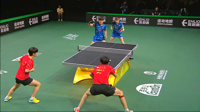 2023 World Championships Mixed Doubles Final - Wang Chuqin and Sun Yingsha (China) v Tomokazu Harimoto and Hina Hayata (Japan) 2023 World Championships Mixed Doubles Final - Wang Chuqin and Sun Yingsha (China) v Tomokazu Harimoto and Hina Hayata (Japan)