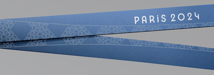 2024 Olympic Games Medals have a dark blue ribbon