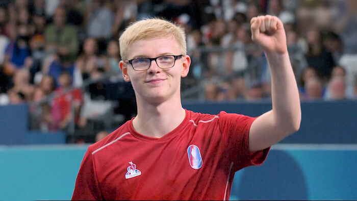 Felix LEBRUN (France) beat Harmeet DESAI (India) Felix LEBRUN (France) beat Harmeet DESAI (India)