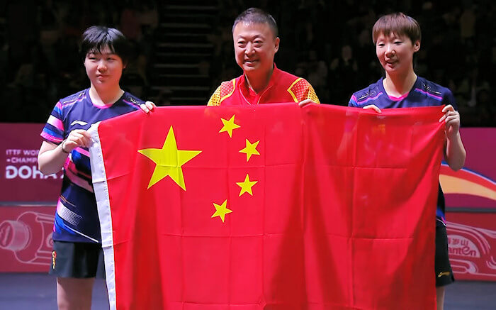 KUAI Man / Ma LIN (coach) / WANG Manyu (China)