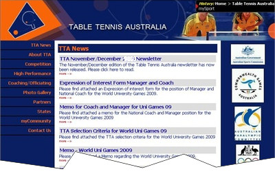 table tennis website