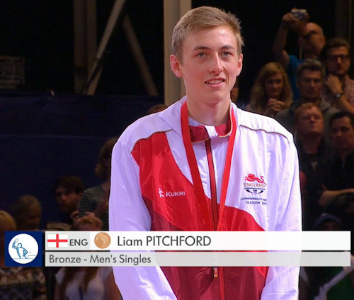 2014 Commonwealth Games Men's Singles Bronze Medallist - Liam PITCHFORD 2014 Commonwealth Games Men's Singles Bronze Medallist - Liam PITCHFORD