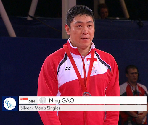 2014 Commonwealth Games Men's Singles Silver Medallist - Gao NING 2014 Commonwealth Games Men's Singles Silver Medallist - Gao NING