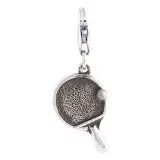 Jinglebell Jewelry Table Tennis Sterling Silver Dangle Charm with Lobster Clasp