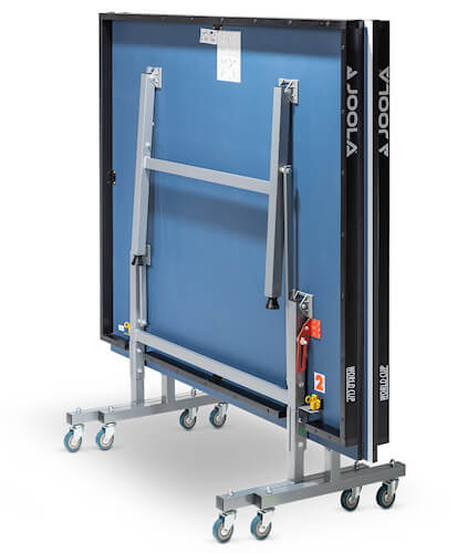Joola World Cup table tennis table in its storage position
