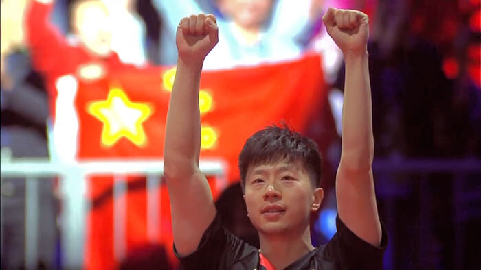 Ma Long celebrates final victory