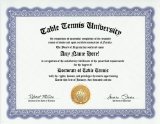 Table Tennis Degree: Custom Gag Diploma Doctorate Certificate