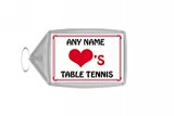 Love Heart Table Tennis Personalized Keyring