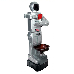 Traditional looking table tennis robot