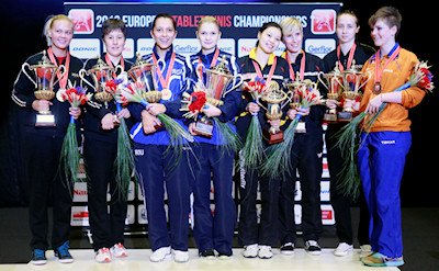 2012 European Table Tennis Championships - Women's Doubles Medallists